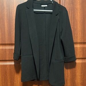 Maurices Black Open-Front Blazer with Rolled Sleeves